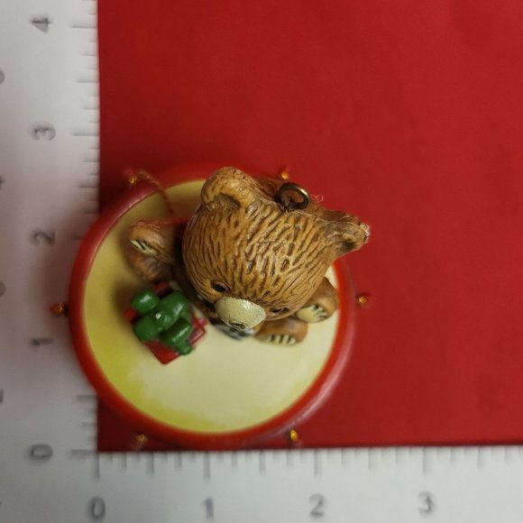 Vintage Christmas Ornaments Hard Plastic Santa Boy and Drummer Teddy Bear - Picture 7 of 12